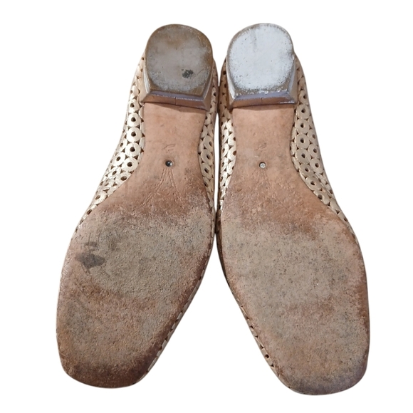 Corso Como Perforated Gold Leather Round Toe Cut Out Ballet Flats Size 8… - Picture 7 of 10
